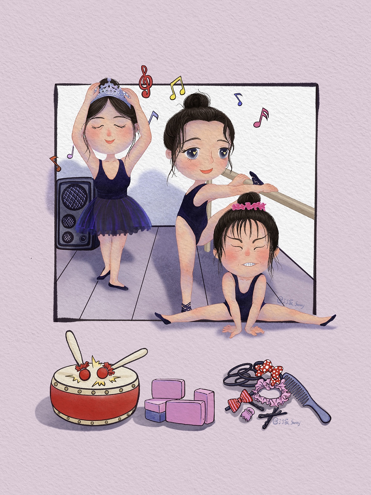 分镜插画：自信的跳舞女孩们（图ZMjk4MzYyMjUy） - 新锐潮流插画 - 站酷设计师画画儿汀寂原创素材 - 站酷ZCOOL