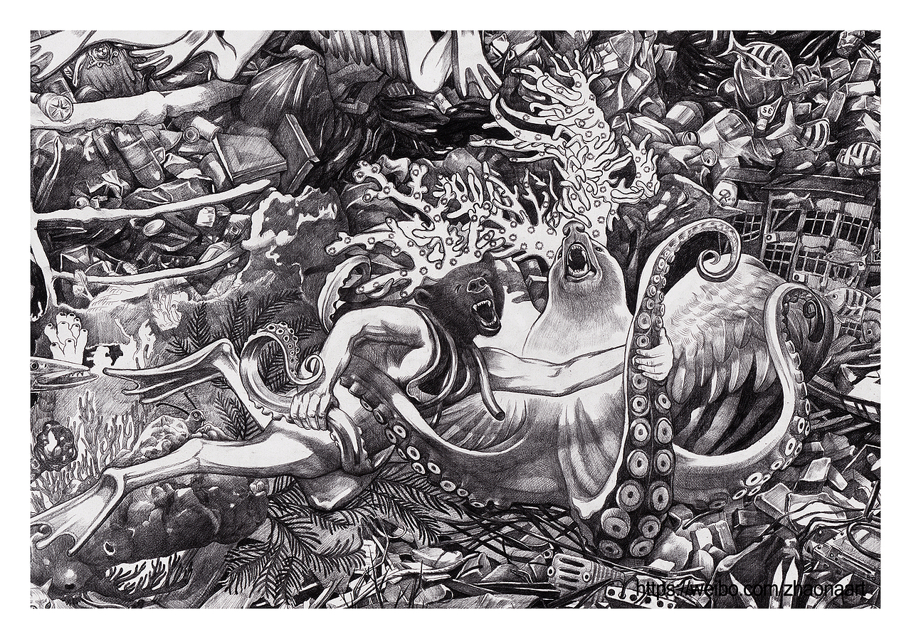 地球生命的奇幻未来 Fantastic Future of Earth Life（图ZMTcwMTExNjc2） - 绘画 - 站酷设计师赵娜Artist原创素材 - 站酷ZCOOL