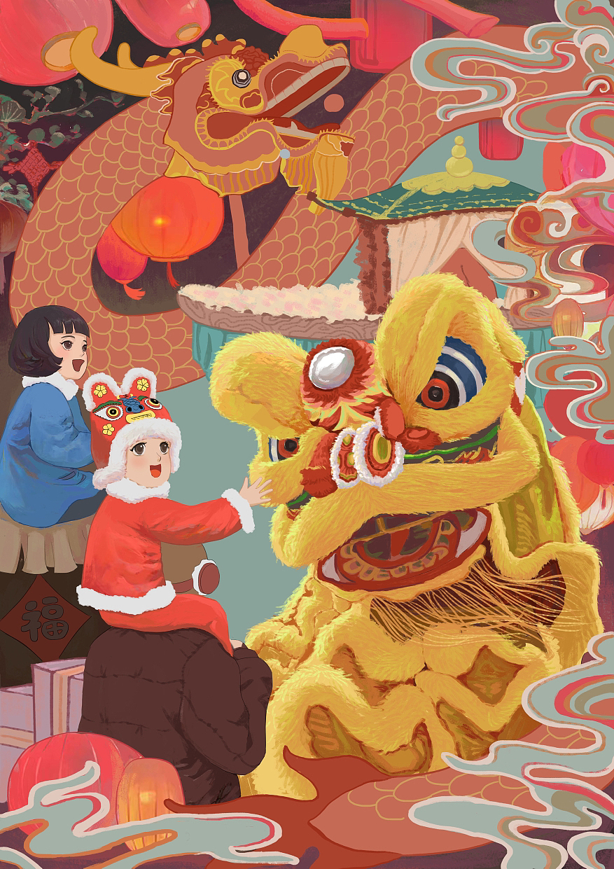 春节（图ZMzMyNTM0ODY0） - 商业插画 - 站酷设计师大wen原创素材 - 站酷ZCOOL