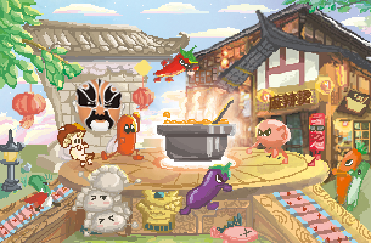 麻辣烫像素风墙纸