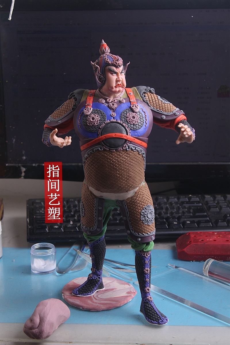 贺加贵面塑软陶(韦陀菩萨 )