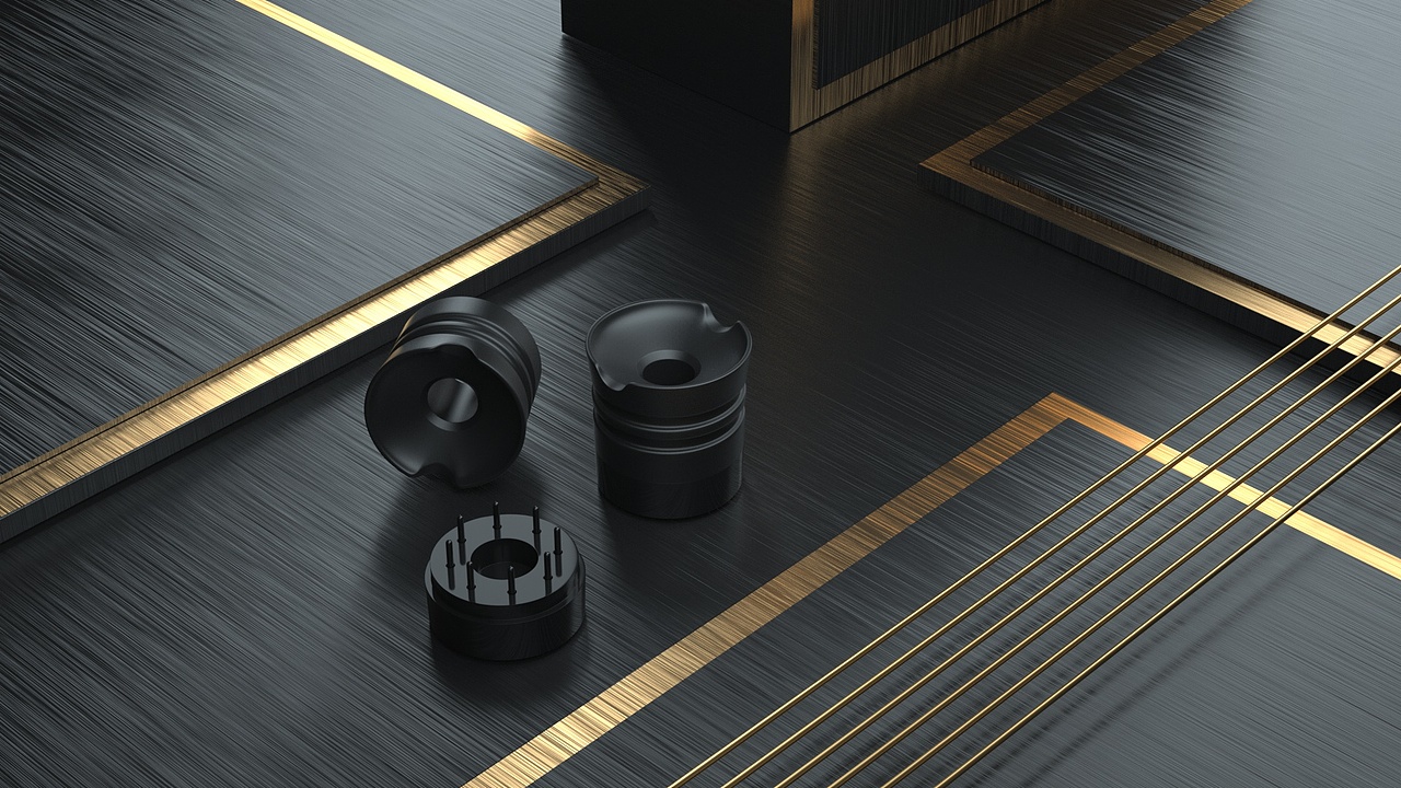 黑金配色数位板C4D建模渲染练习