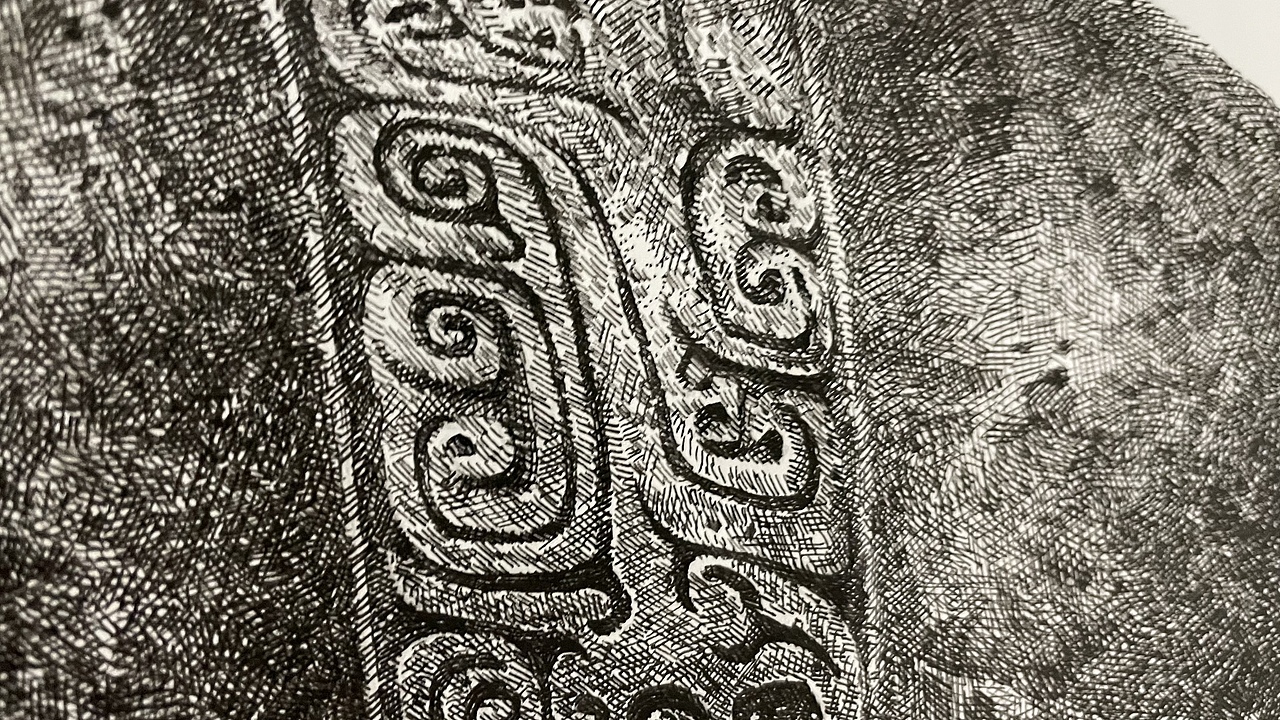 【文物钢笔画】商•兽面纹十字孔青铜无耳簋