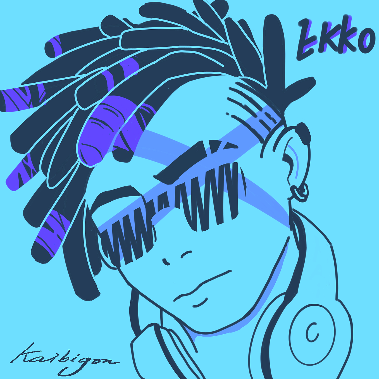 lol头像ez 乌鸦 艾克|插画|创作习作|kaibigon - 原创作品 - 站酷