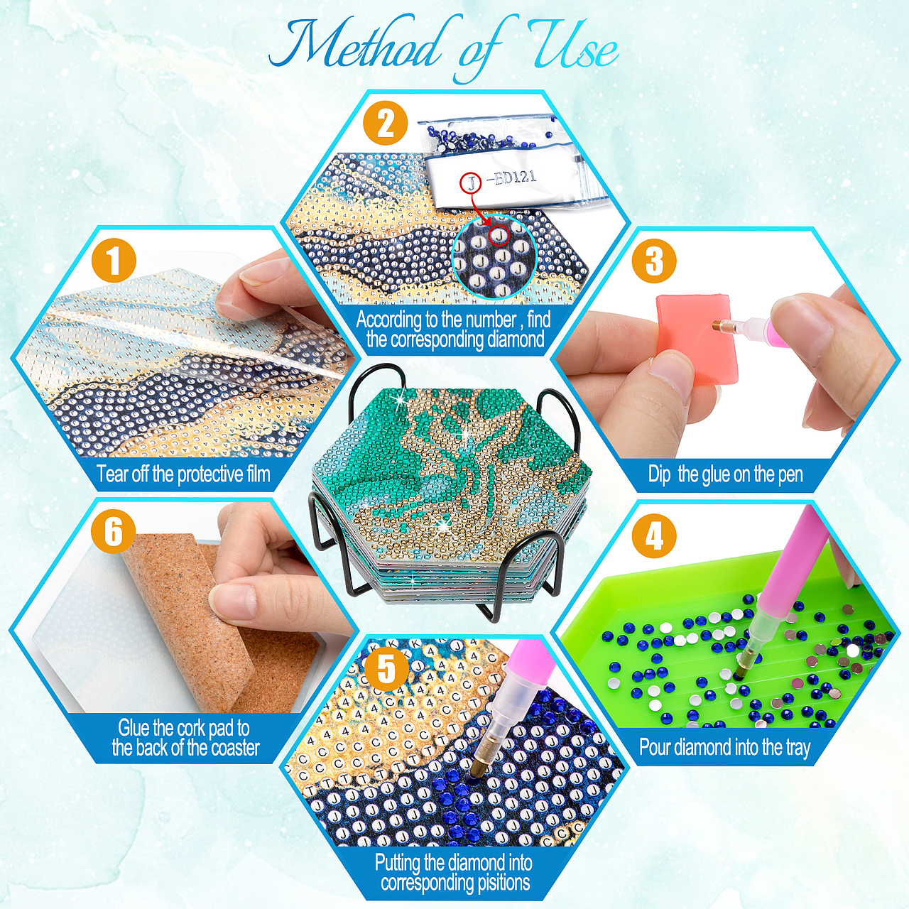 亚马逊 |钻石杯垫 主图A+设计（图ZMzQxMTQ0OTE2） - 电商 - 站酷设计师Teatea设计原创素材 - 站酷ZCOOL