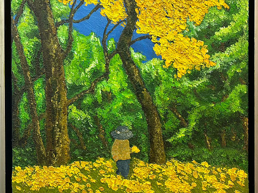 拾花 油画