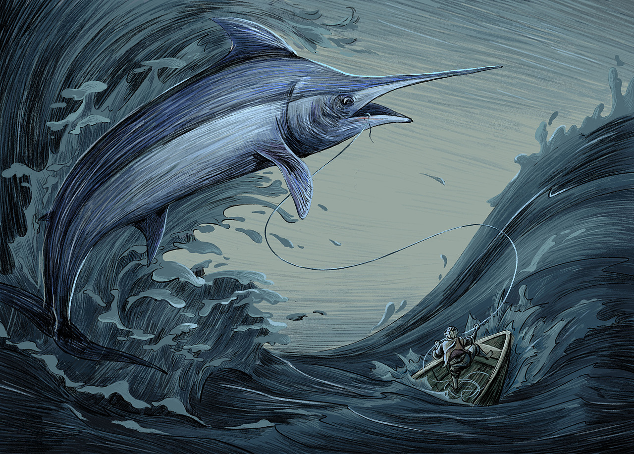 【老人与海】-内文插图