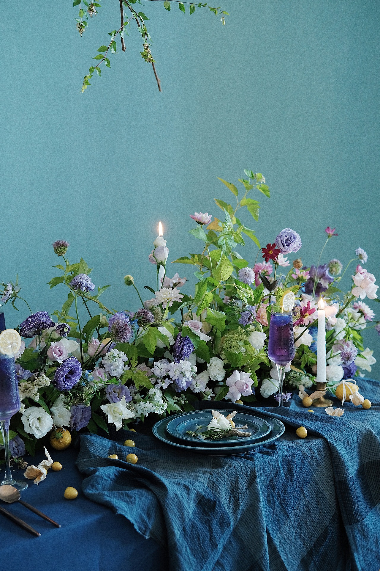 花艺西式长形桌花设计