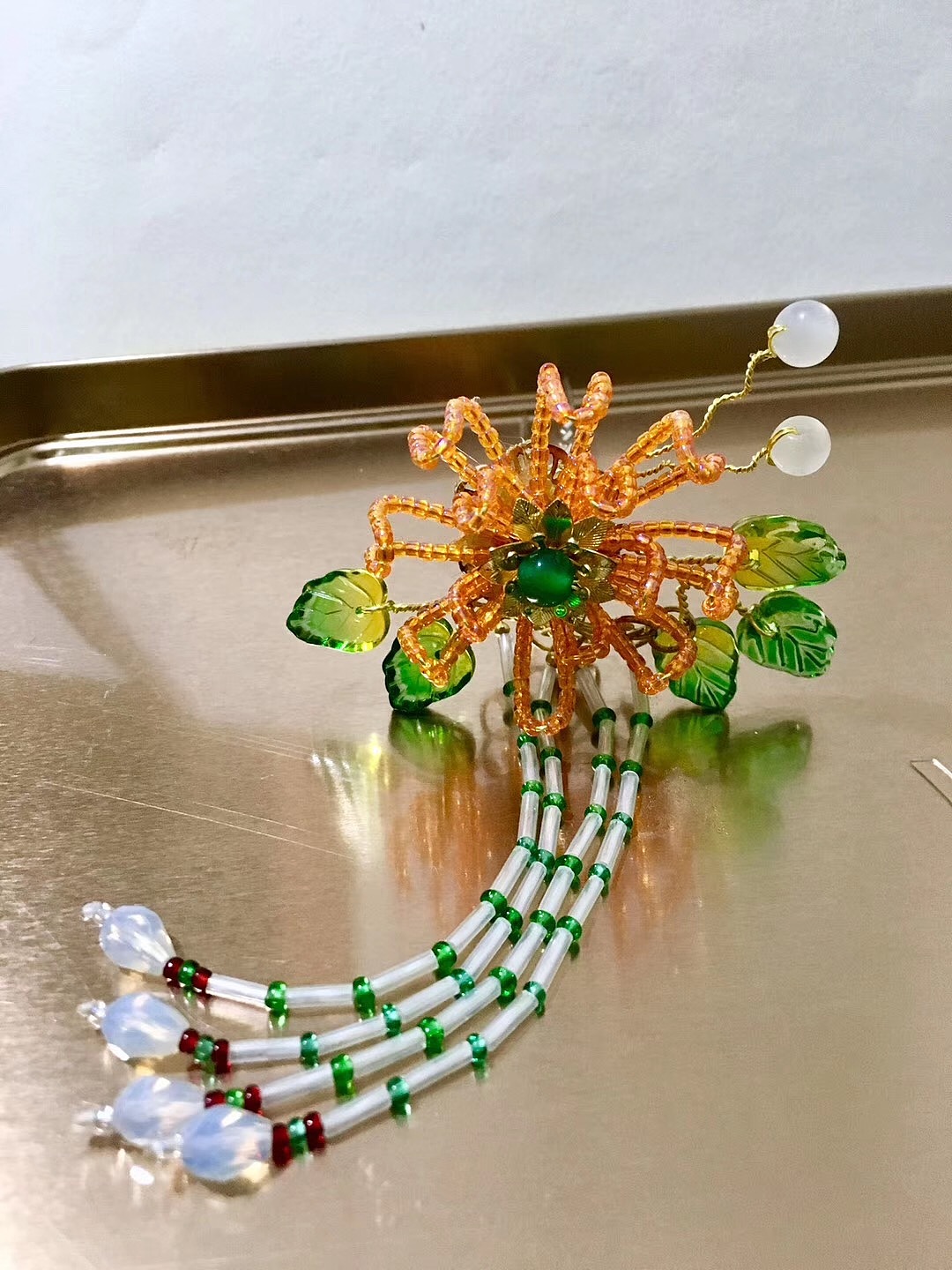 米珠花簪步摇（图ZMTgyNTExNjky） - 首饰设计 - 站酷设计师路痴h原创素材 - 站酷ZCOOL