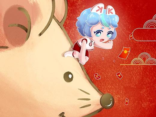 鼠年·春节系列海报-康佳智能语音精灵小康