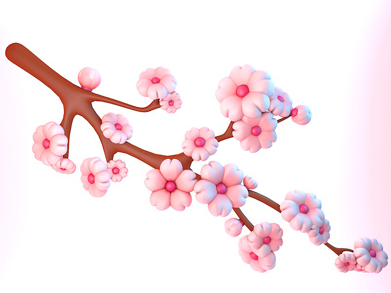 C4D棉花糖版小樱花
