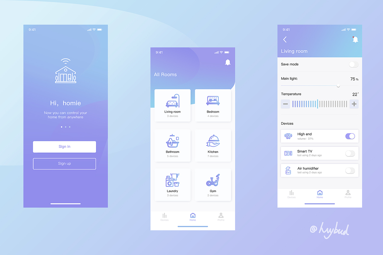 家庭智能家居APP（图ZMTkzMzA3MTEy） - APP界面 - 站酷设计师heybud原创素材 - 站酷ZCOOL