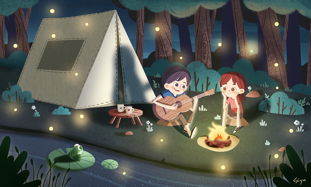 露营（图ZMTIxNzIxMzQ4） - 商业插画 - 站酷设计师震腾腾siyu原创素材 - 站酷ZCOOL