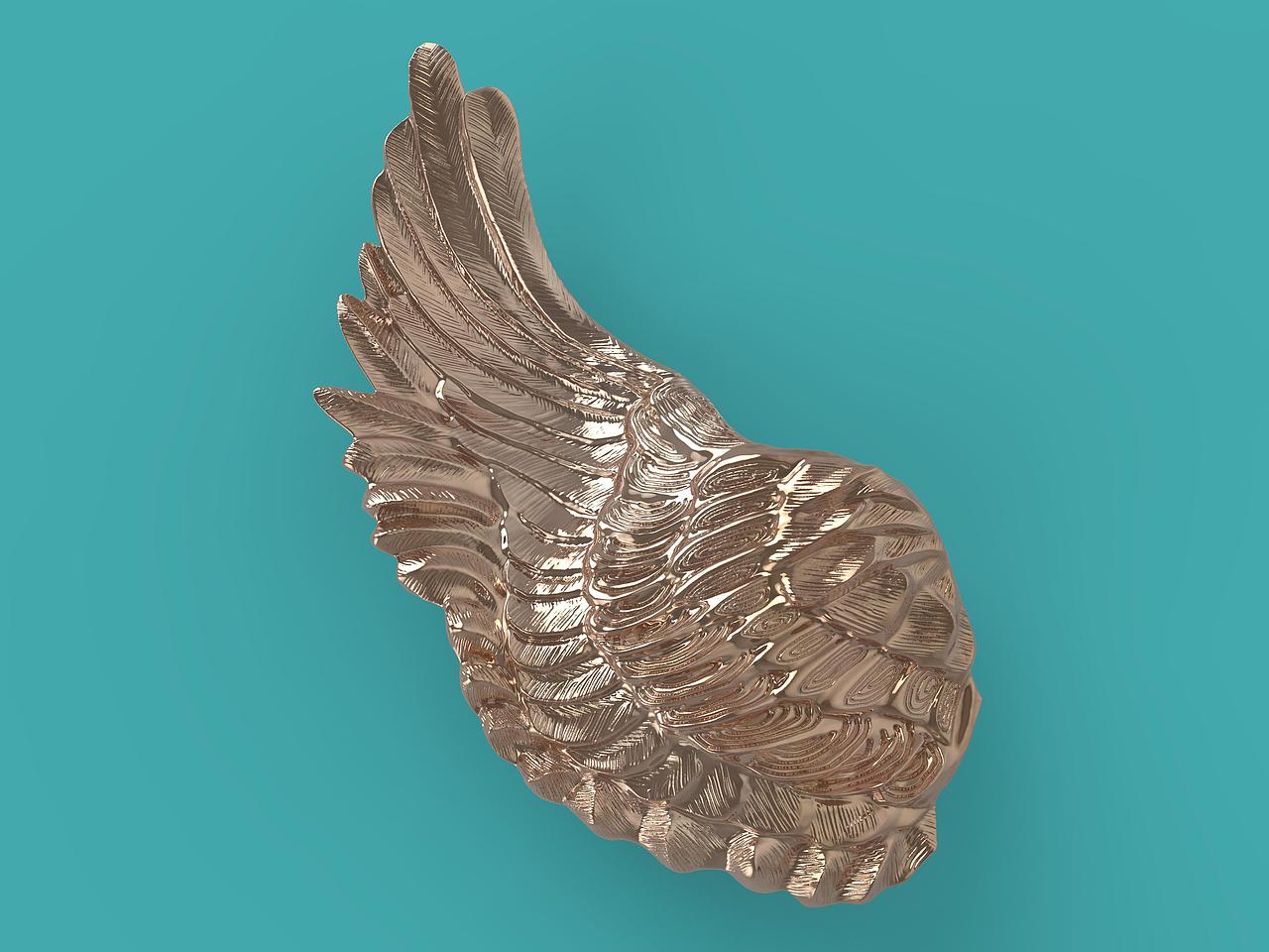 翅膀 胸针 zbrush雕刻