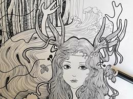 新手练习插画线稿