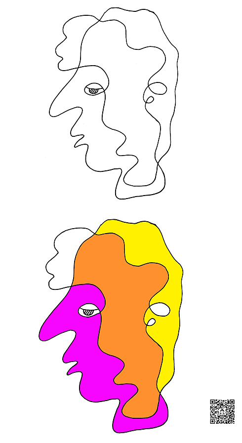 城市里的人（一笔画）