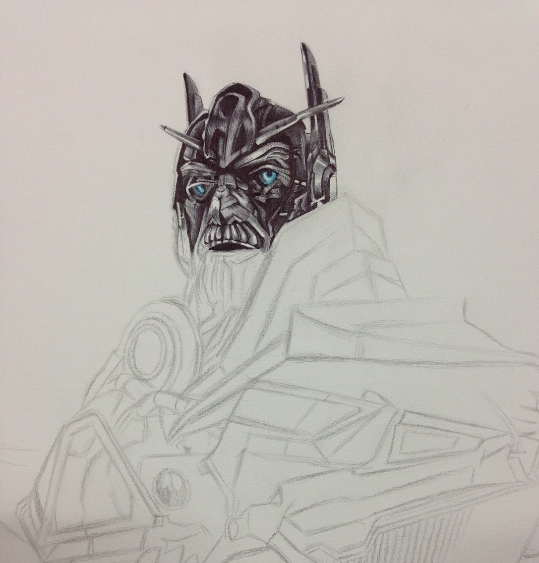 圆珠笔手绘变形金刚 御天敌