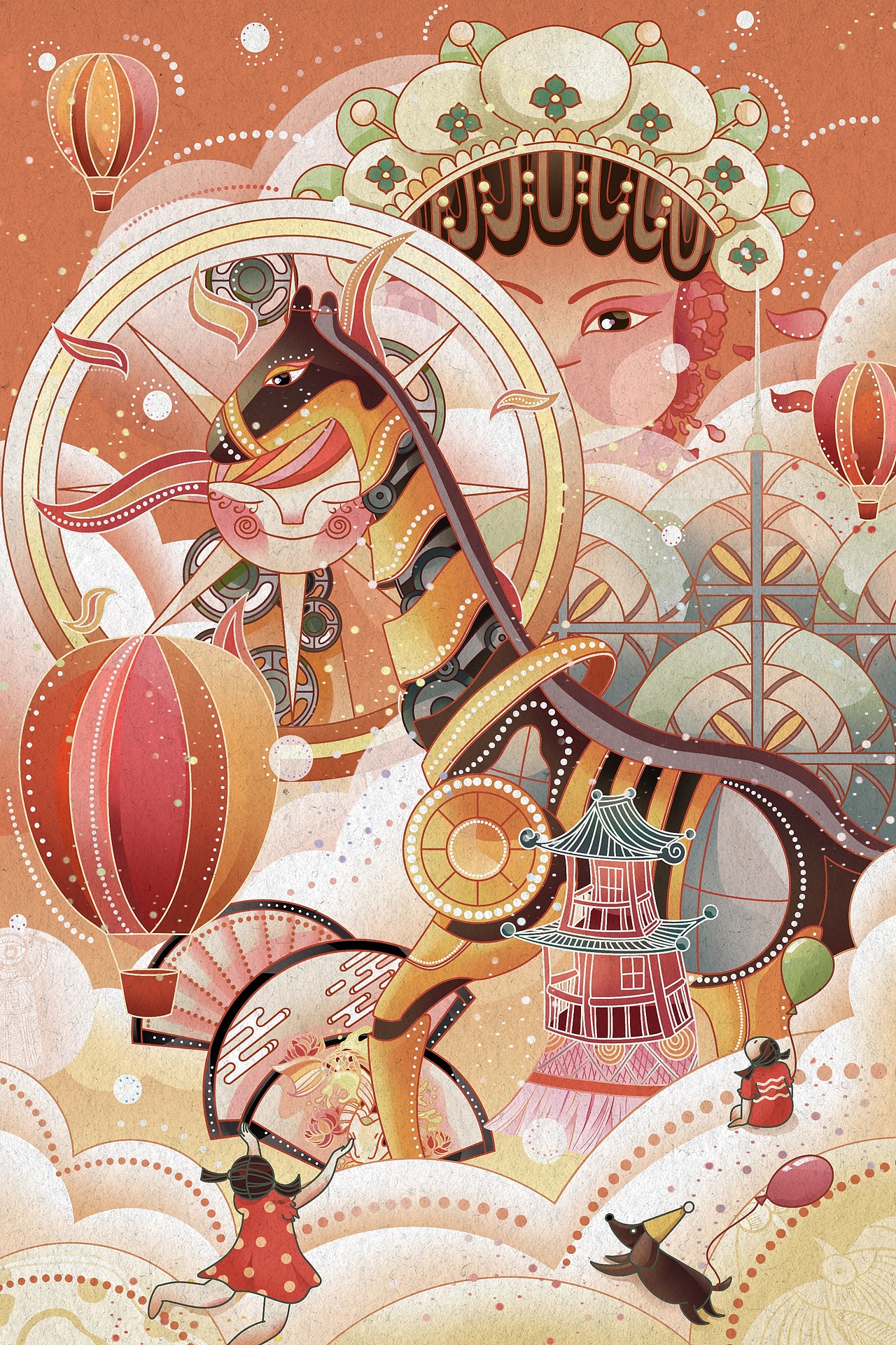 中国风插画—中式童话(六一儿童节)