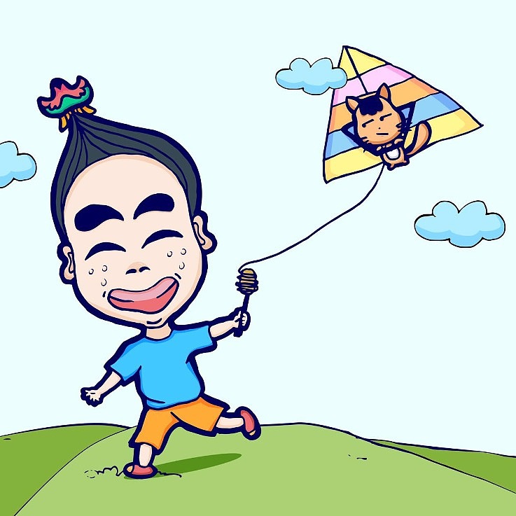 小鹿蹦蹦跳之放風箏（圖ZNDg1MzA1Njg=） - 藝術插畫 - 站酷設計師小鹿蹦蹦跳原創(chuàng)素材 - 站酷ZCOOL