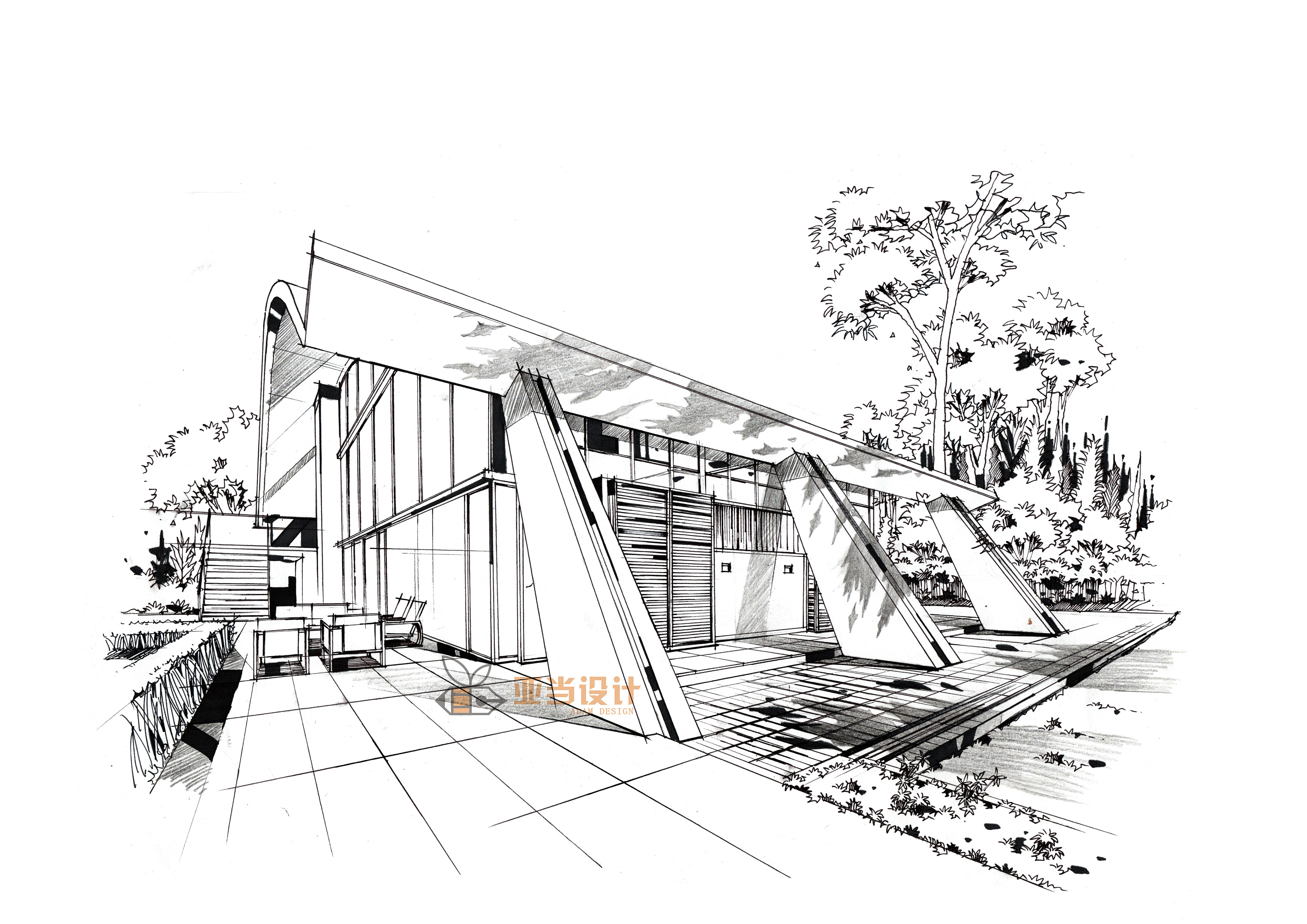 纯手绘 咖啡厅设计|空间|建筑设计|yy00101 - 原创作品 - 站酷 (ZCOOL)