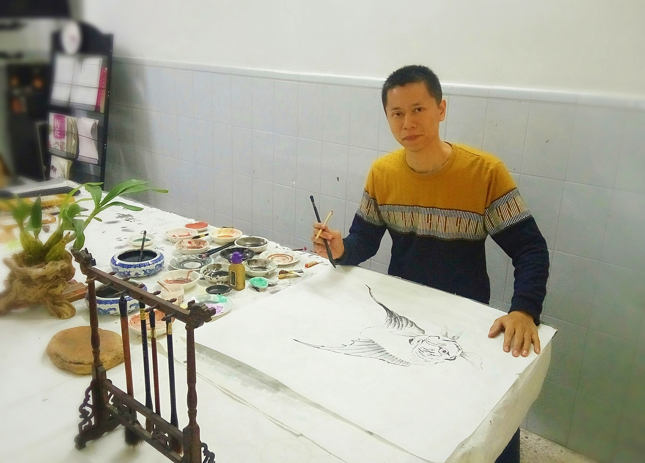 国画斗鱼《旗开得胜》