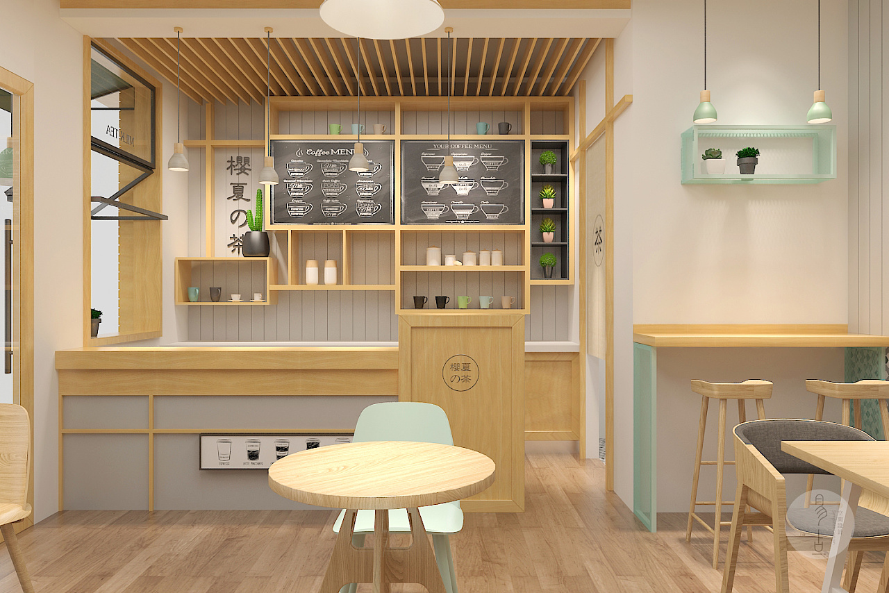 奶茶店效果图|空间|家装设计|大树和小草 - 原创作品 - 站酷 (ZCOOL)