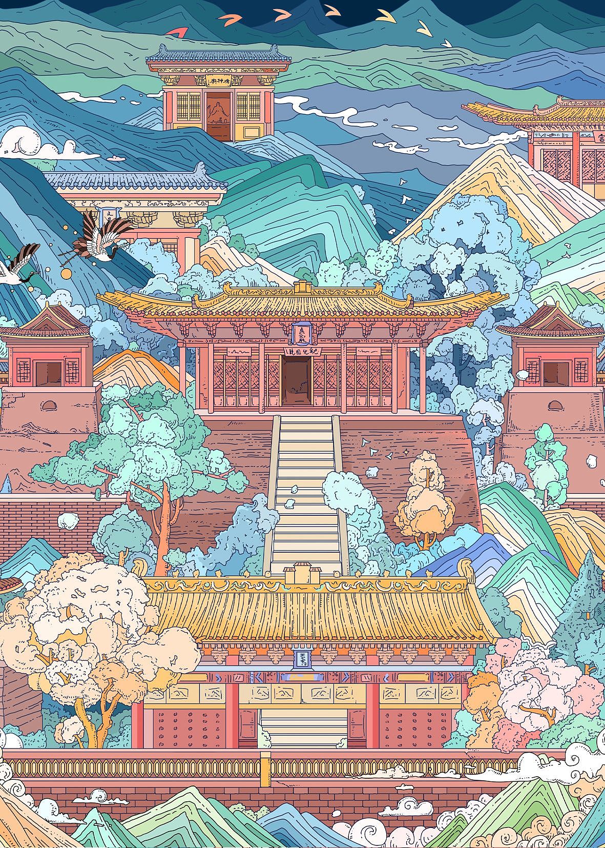 《北岳恒山圣境》—商业插画设计