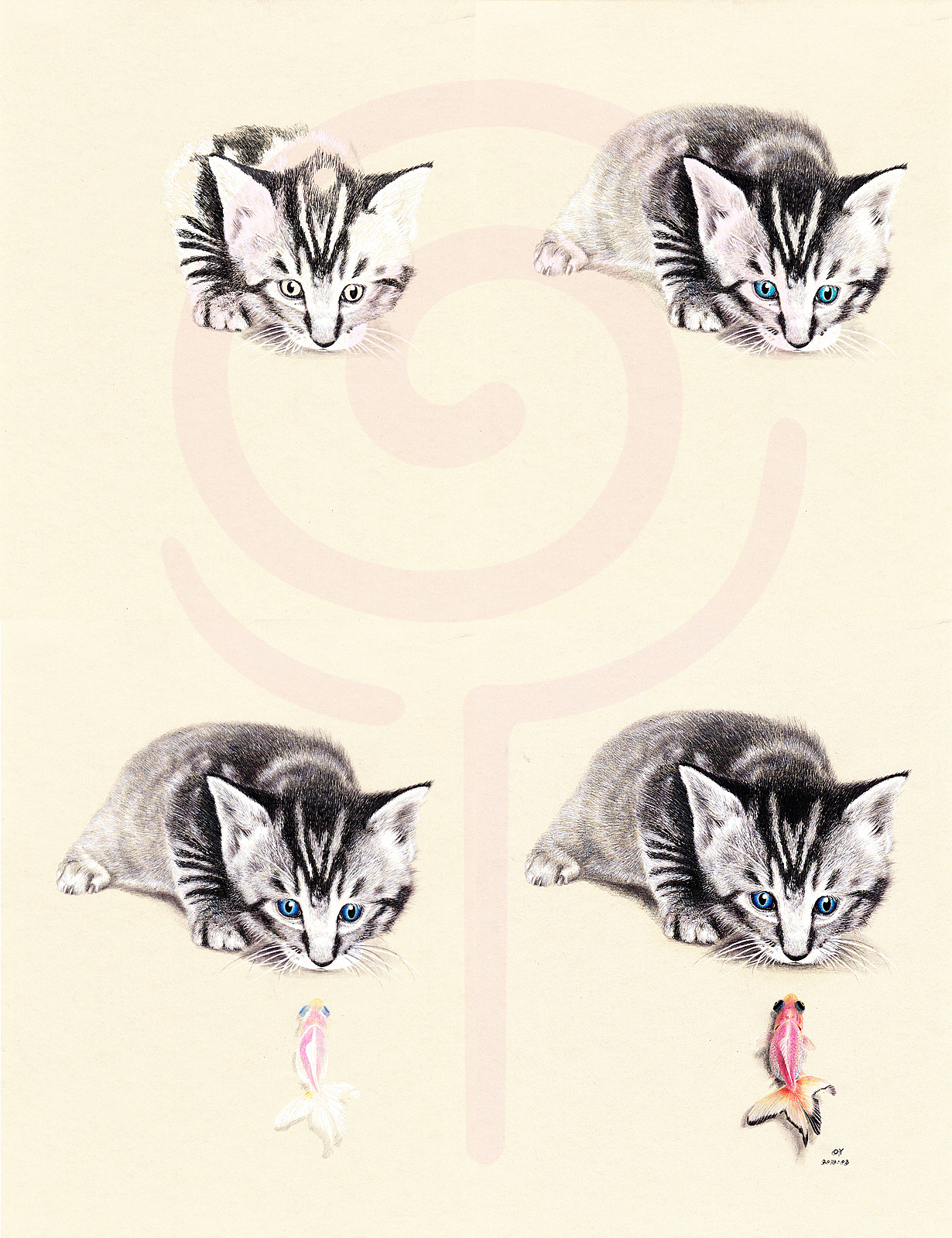 OY手绘：鱼·猫1（图ZMTUwMTQyNDg=） - 绘画 - 站酷设计师欧阳鹏杰_OY原创素材 - 站酷ZCOOL