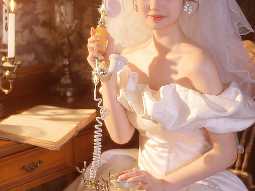 爱自己的大方美丽明艳动人👰复古单人婚纱