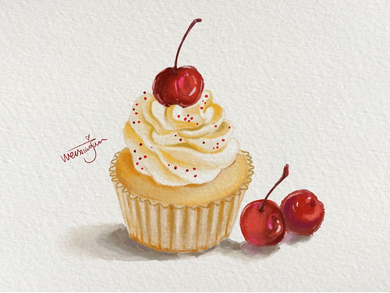 板绘水果甜品系列|插画|创作习作|魏小俊weixiaojun - 临摹作品