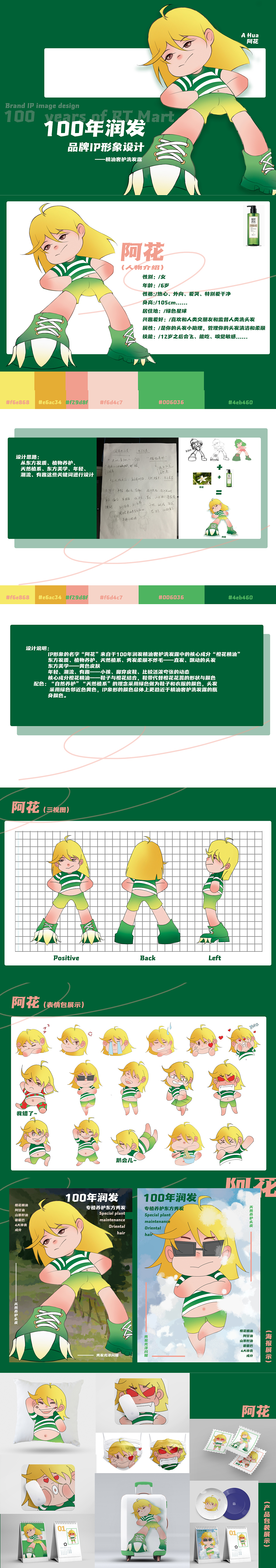 IP形象设计 ｜ 百年润发IP形象——阿花（图ZMzE0MzYwMDcy） - IP形象 - 站酷设计师暂时叫答答吧原创素材 - 站酷ZCOOL