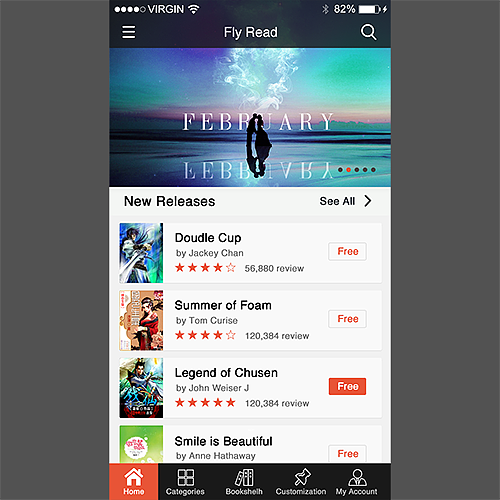 Fly閱讀App（圖ZMjk1MjQxNjg=） - APP界面 - 站酷設(shè)計師上古云杰原創(chuàng)素材 - 站酷ZCOOL