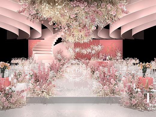 她的婚礼设计工作室 | 粉色婚礼3D效果图
