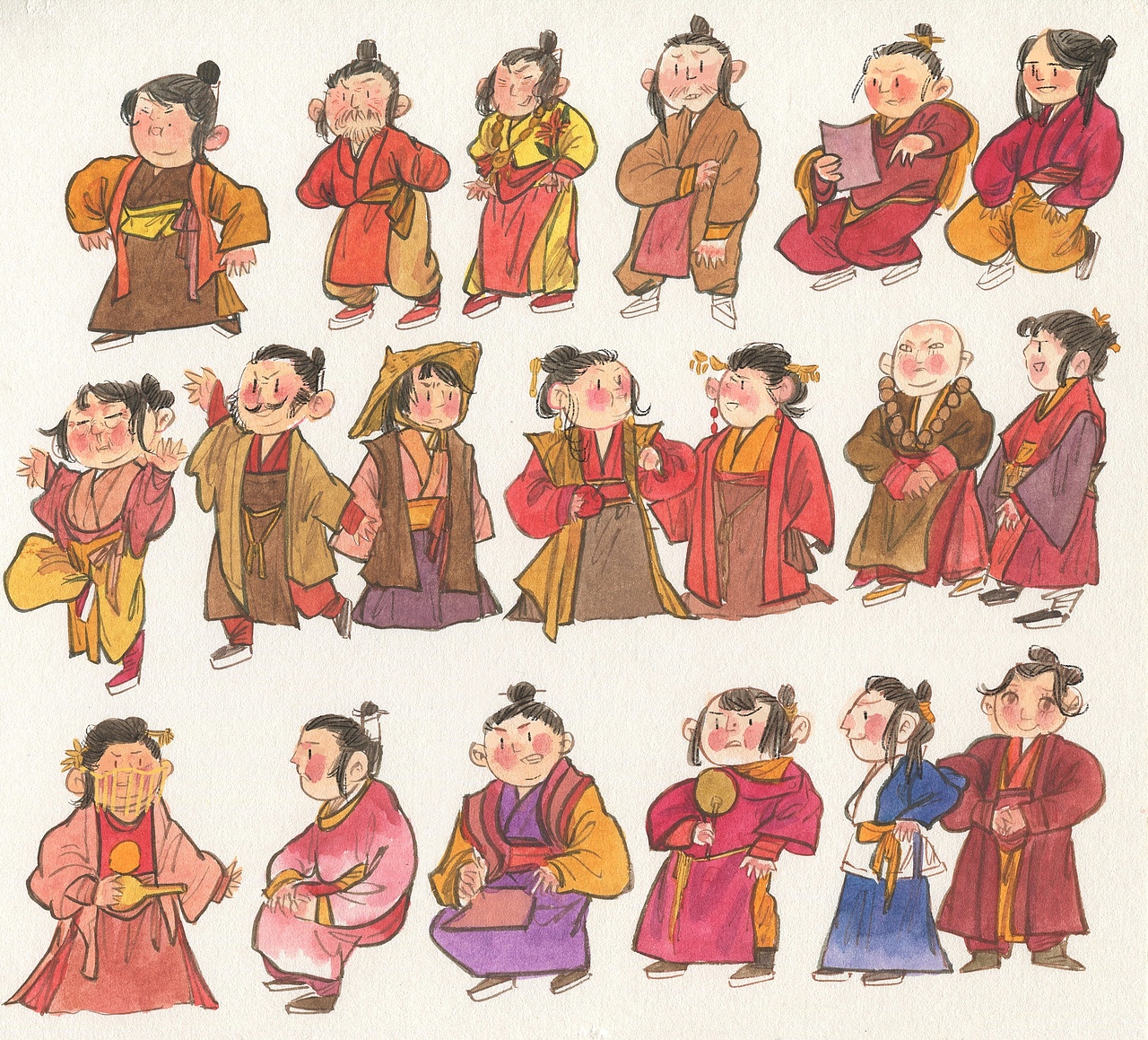 国风小人儿第二波来袭（图ZMjY4Nzg3MTY0） - 绘本 - 站酷设计师子木绘文艺创作工原创素材 - 站酷ZCOOL