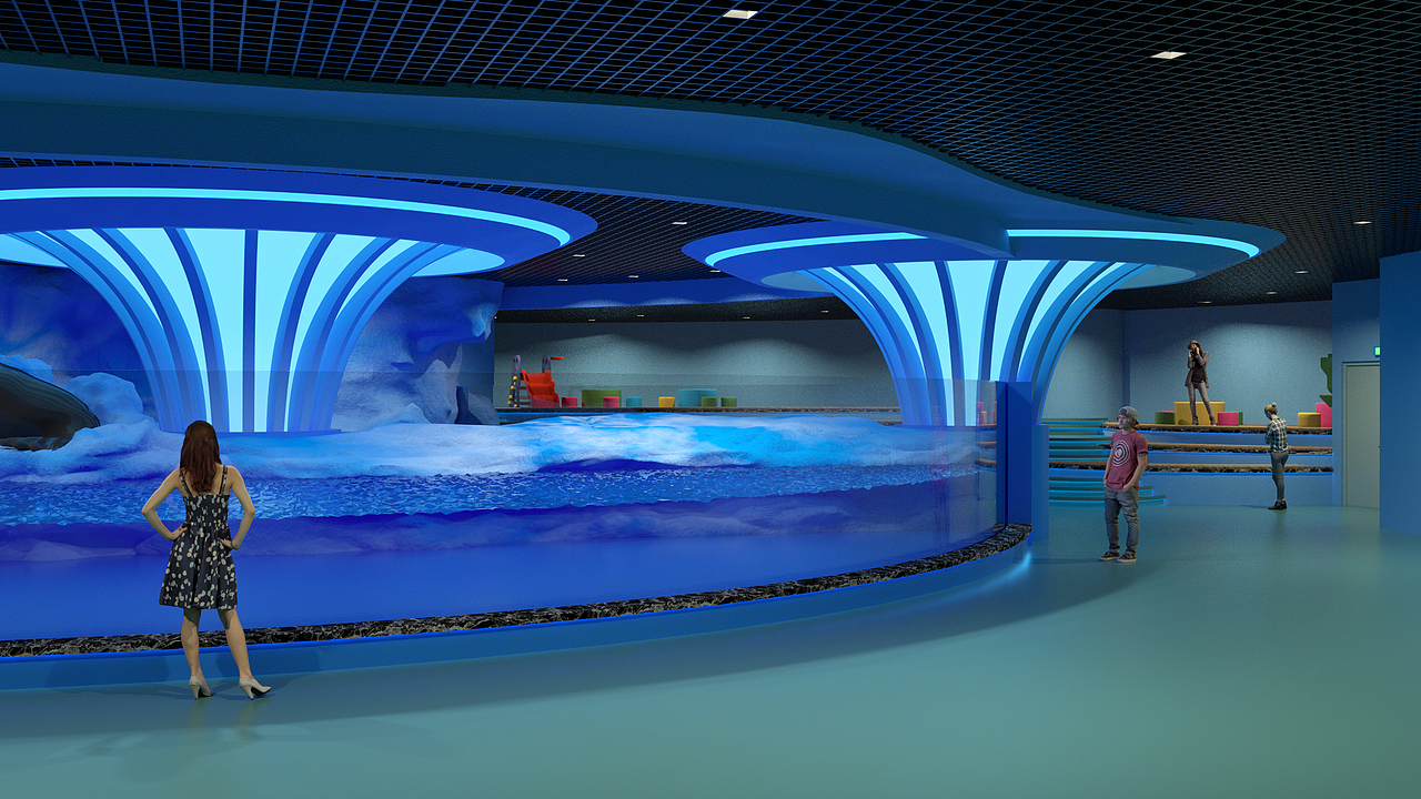 海洋馆景观鱼缸看台设计效果（图ZMjM4Njg0NjQ4） - 场景 - 站酷设计师乌鸦43075169原创素材 - 站酷ZCOOL
