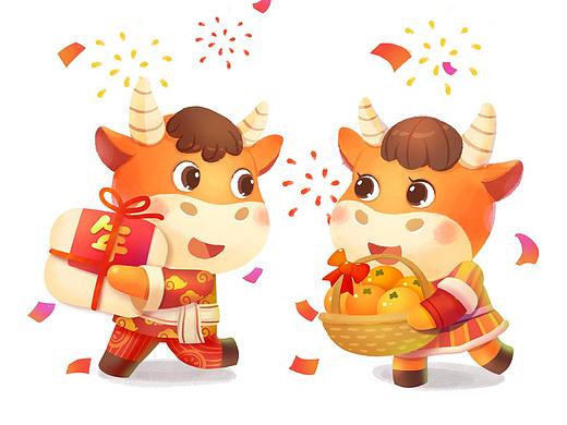 2021牛年新年插画