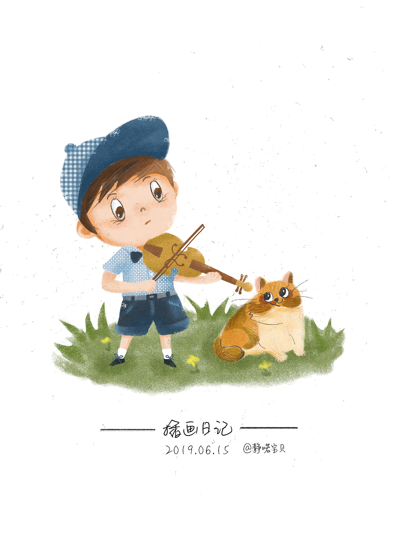 拉小提琴的小男孩