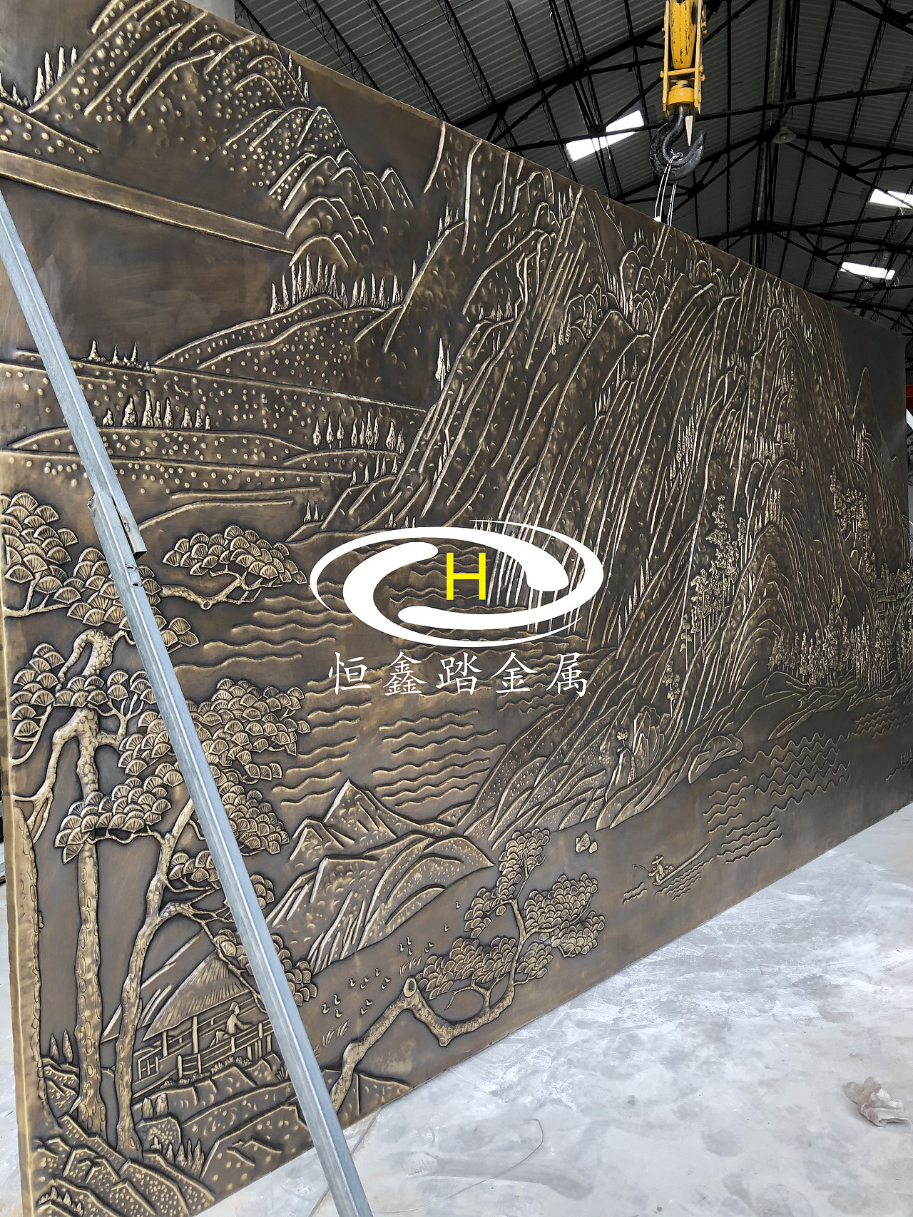 北京锻铜壁画厂家手工锻打立体纯铜壁画大堂背景墙定制