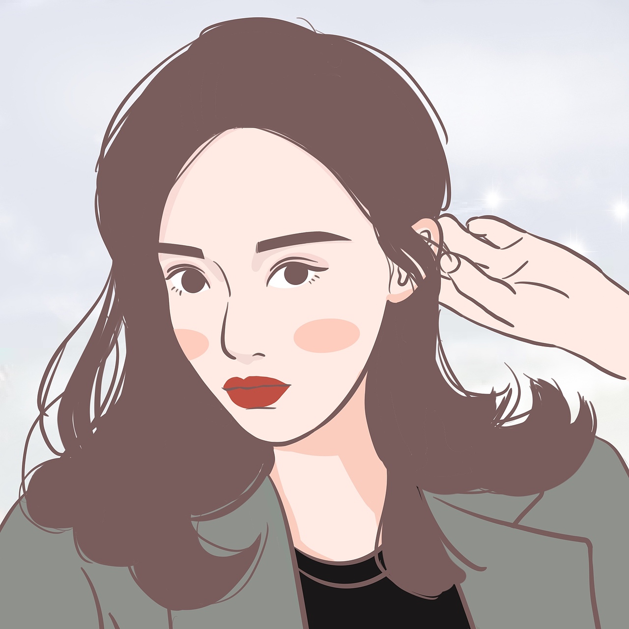 小清新风手绘头像