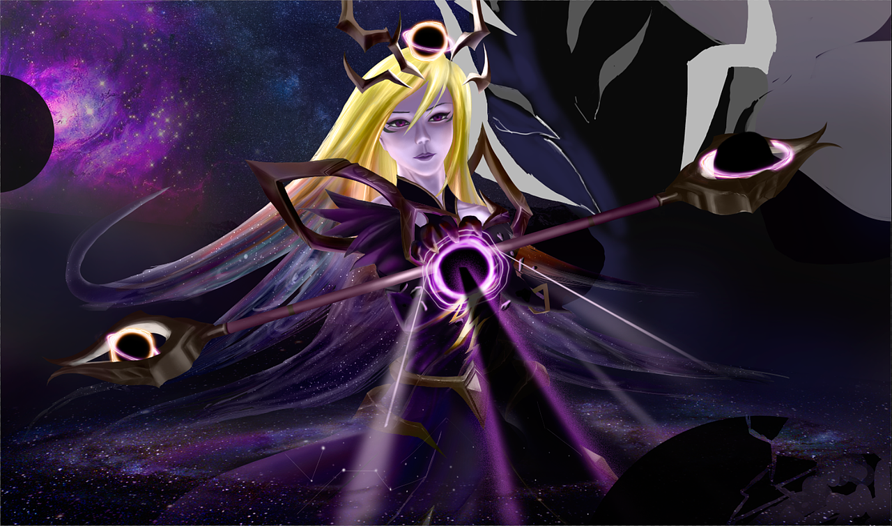 【插画】英雄联盟 暗星女王 拉克丝（图ZMjQwMzY3NDk2） - 游戏原画 - 站酷设计师lin霖霖原创素材 - 站酷ZCOOL