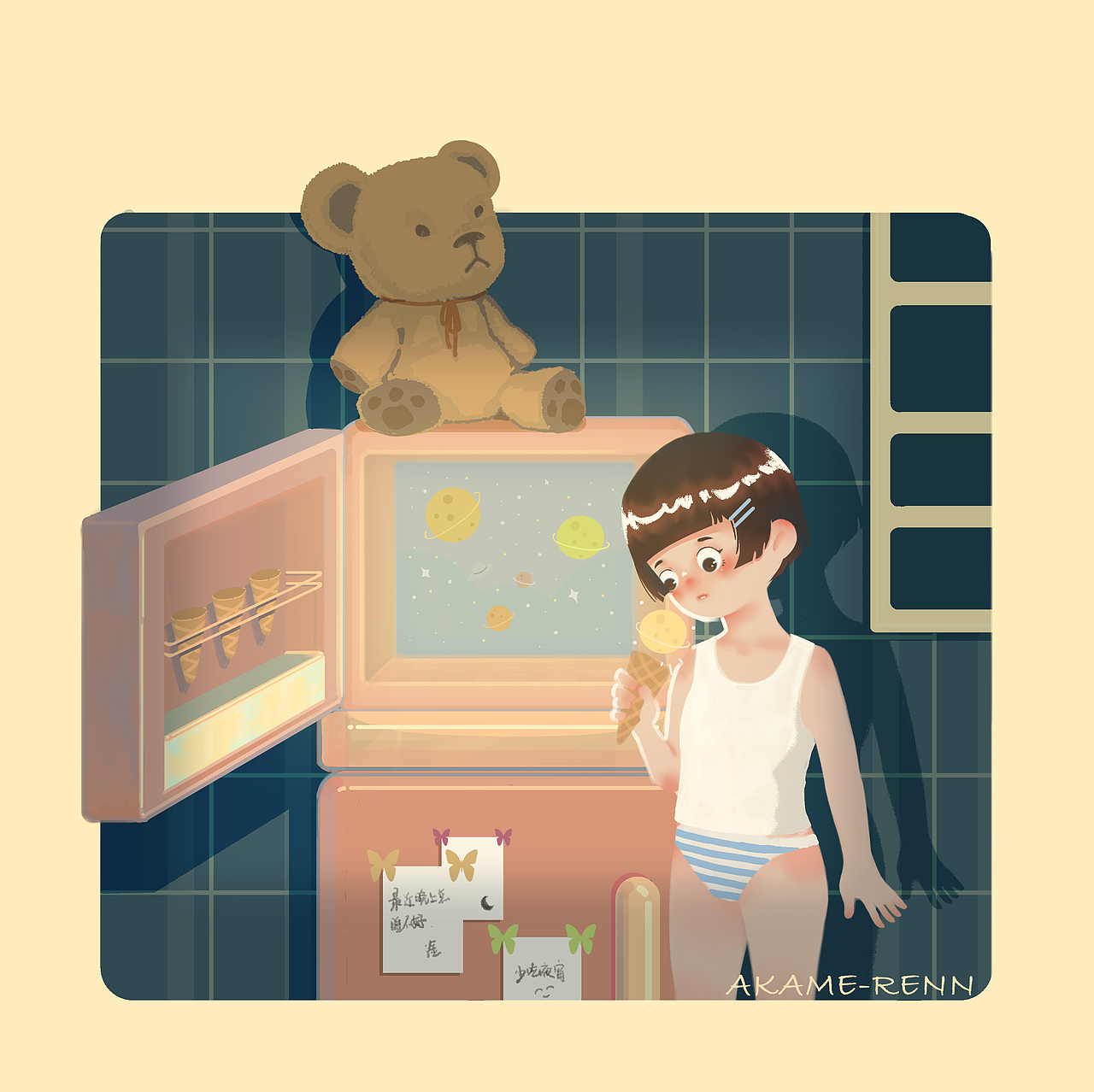 来啦来啦 我又营业啦（图ZMjIzNzAzNDgw） - 儿童插画 - 站酷设计师AKAMERENN原创素材 - 站酷ZCOOL