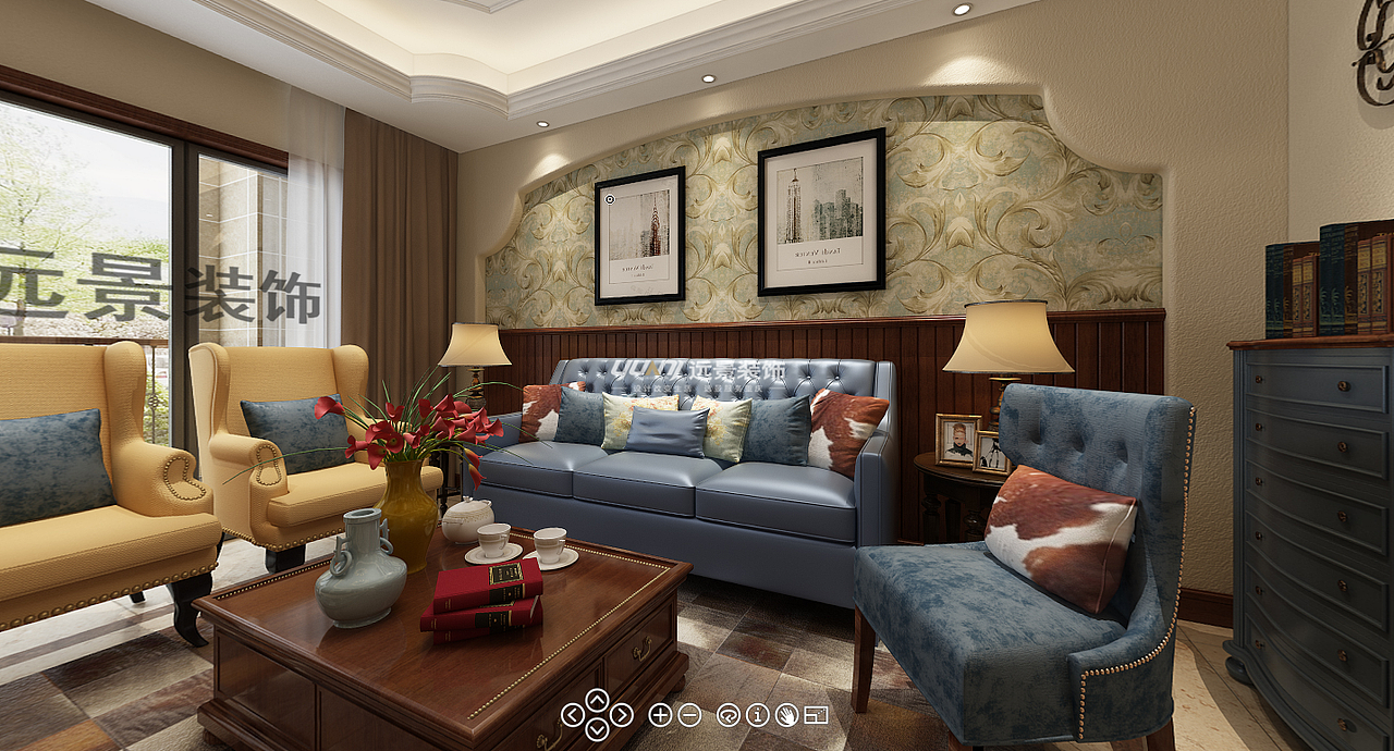 龙湖两江新宸-美式风格装修设计效果图案例（图ZMTA2OTkzNzky） - 家装设计 - 站酷设计师子平设计home原创素材 - 站酷ZCOOL