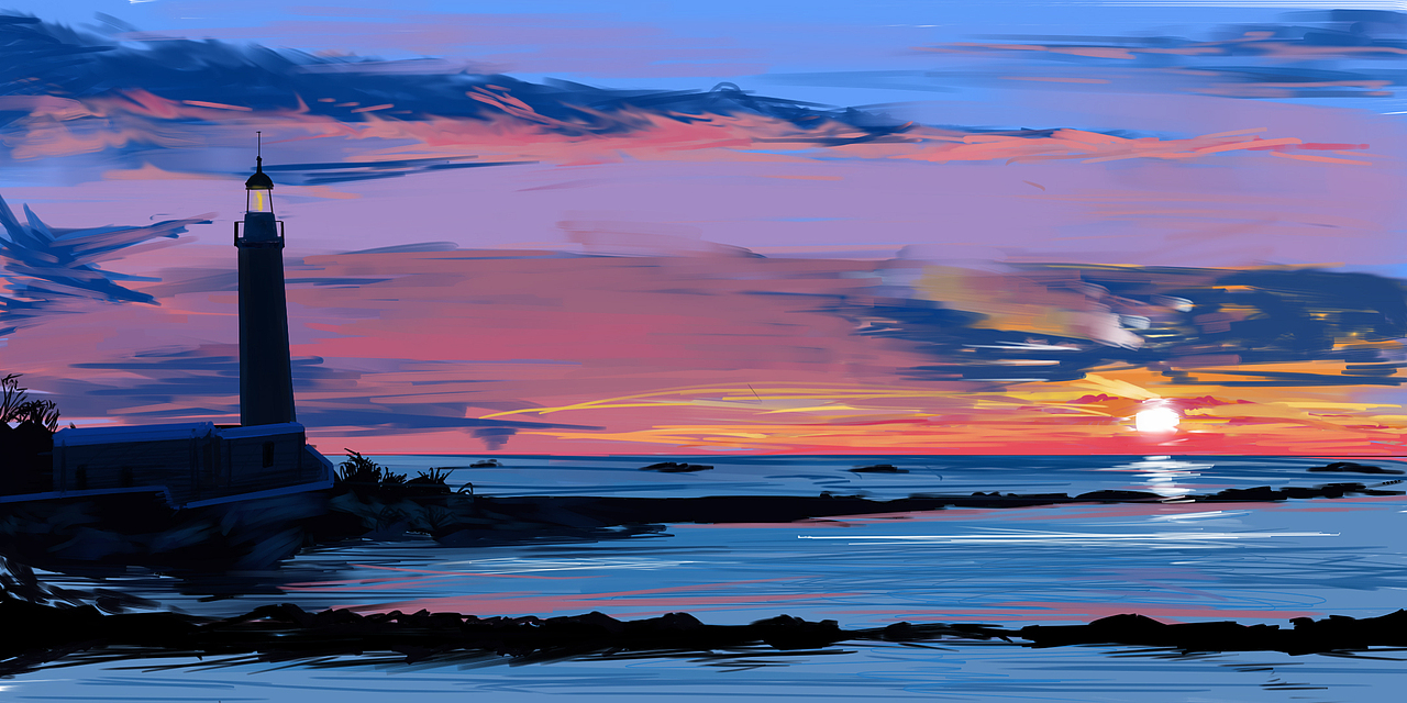 燈塔（圖ZMTM5ODU1MzQ4） - 藝術(shù)插畫 - 站酷設(shè)計師韓志豪原創(chuàng)素材 - 站酷ZCOOL