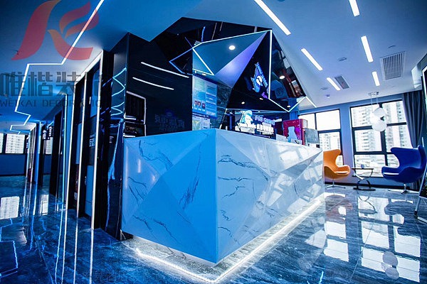 电竞酒店前台展示/重庆电竞酒店装修/电竞酒店装修公司/重庆电竞酒店