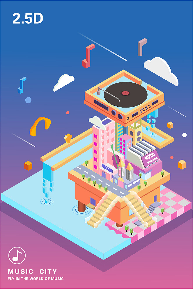 2.5d插画|三维|场景|发l发 - 临摹作品 - 站酷 (zcool)