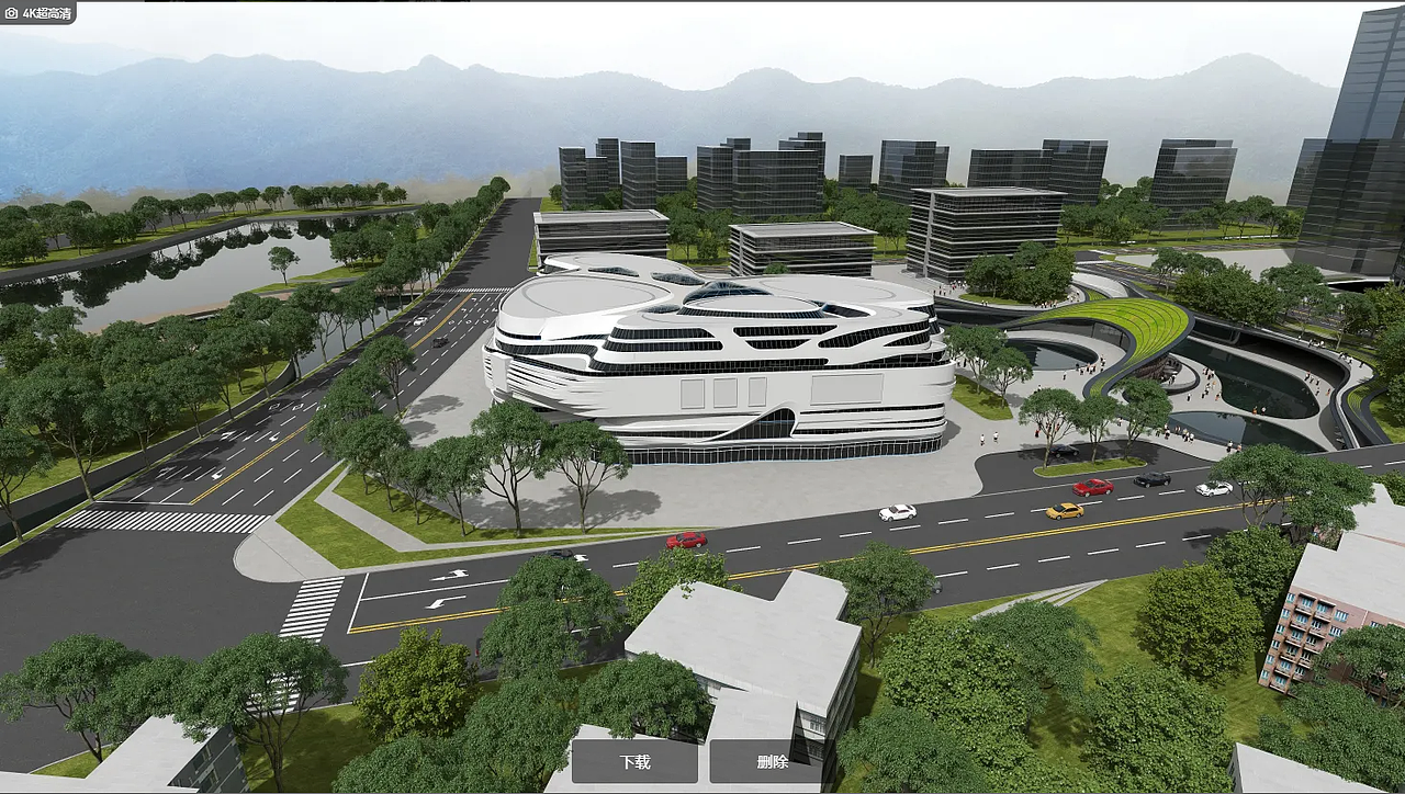 中心商业区建筑场景渲染（图ZMjY2ODgzNTI0） - 建筑设计 - 站酷设计师模袋云建筑云平台原创素材 - 站酷ZCOOL
