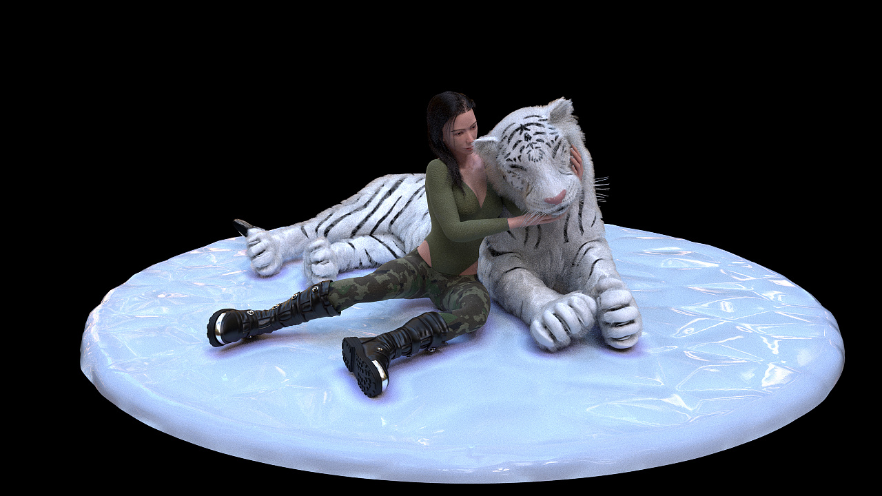 白虎美女|三维|人物/生物|如猴量子态设计 - 原创作品 - 站酷 (zcool)