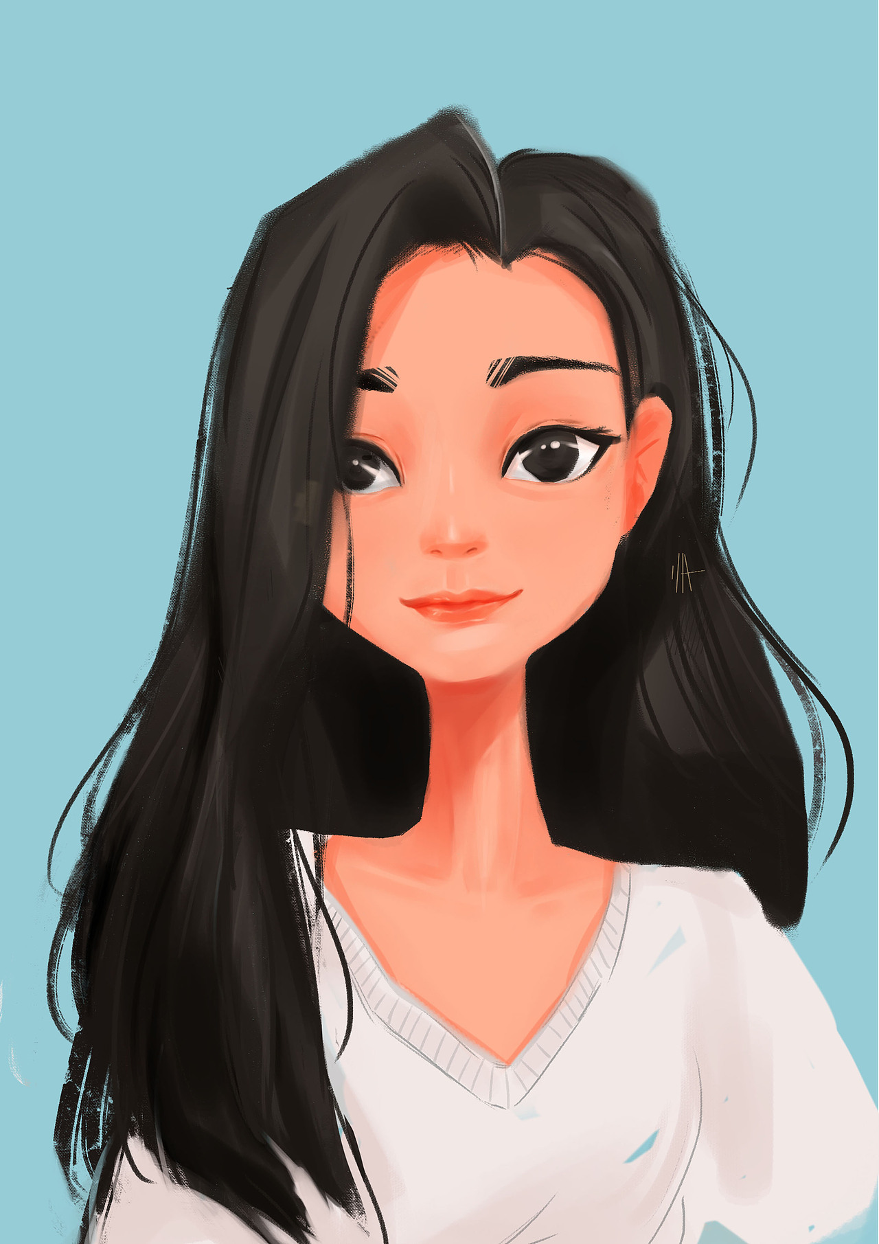 插画头像|插画|创作习作|小小大姐姐_原创作品-站酷zcool