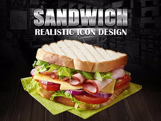 PS写实图标绘制—Sandwich三明治