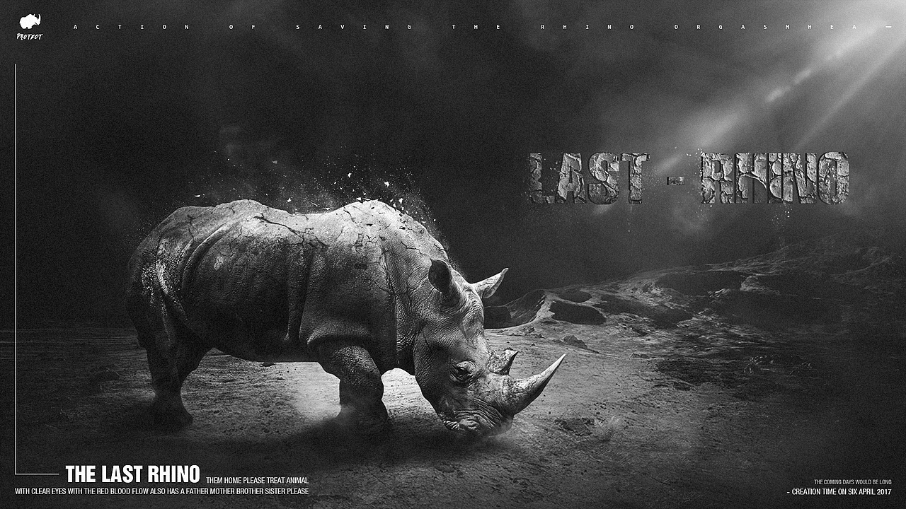 最后的犀牛 /The Last Rhino -个人练习（图ZNzU4Mjk0NDQ=） - 海报 - 站酷设计师超烦大师原创素材 - 站酷ZCOOL
